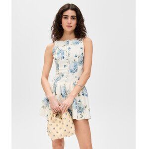 Faithfull the Brand Blair Mini Dress Cecile Floral Pale Blue